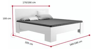 FORTE ágy, 160x200, fehér