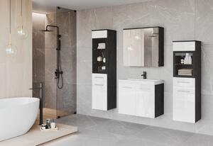 EMBER II fürdőszoba összeállítás mosdóval, wotan tölgy/fekete fényű