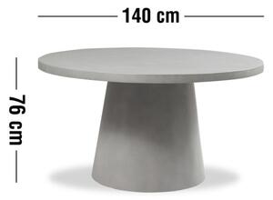 Somero kerti asztal, szürke polistone