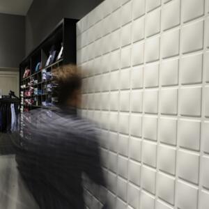 Wallart Cubes - Szabályos kockák, mintás 3D környezetbarát falpanel, festhető 50x50 cm