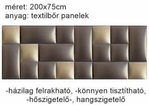 Műbőr falvédő-100 V-20 modern design falvédő faldekoráció (200x75 cm)