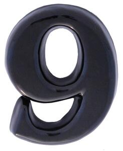 Kerámia házszám 9 fekete 12cm