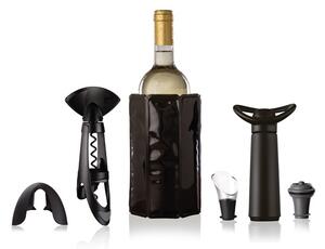 Vacu Vin boros szett Pro (fóliavágó, dugóhúzó, borkiöntő, borhűtő mandzsetta, vákuumpumpa és dugó)