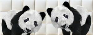 Panda állatos design gyerekszoba nyomtatott műbőr falvédő (200x75 cm)