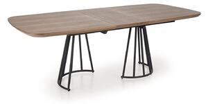 Asztal Houston 1439, Dió, Fekete, 76x100x180cm, Hosszabbíthatóság, Közepes sűrűségű farostlemez, Fém