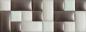 Műbőr falvédő-103 V-23 szoba falvédő burkolat, faldekoráció (200x75 cm) gyöngyház, fehér, barna