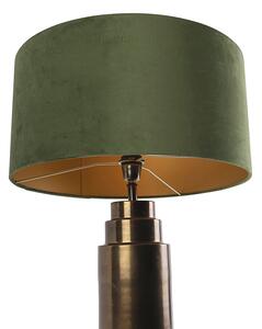 Art deco asztali lámpa bronz bársony árnyalatú zöld, arany 50cm - Bruut