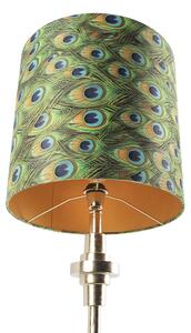 Art Deco asztali lámpa arany bársony árnyalatú pávakialakítás 40 cm - Diverso