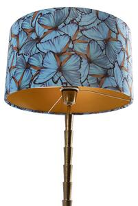 Art Deco asztali lámpa bronz bársony árnyalatú pillangós kivitel 35 cm - Pisos