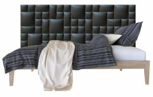 Fekete Falvédő burkolat, falvédő-30 faldekoráció, falvédő ágy mellé (200x75 cm)