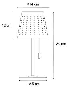 Kültéri asztali lámpa kék, LED 3 fokozatban szabályozható újratölthető és napelemes - Ferre