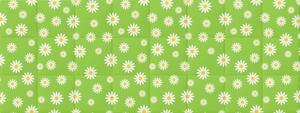 Margaréta zöld virágok nyomtatott műbőr falvédő, ágy mellé (200x75 cm)