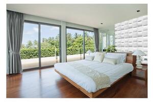 Polistar Pillow festhető fehér design polisztirol panel, modern burkolat szobába (50x50cm)