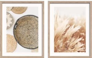 Nyomtatott keretezett kép szett 2 db-os 30x40 cm Full Beige – Styler