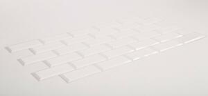 Falburkolat - FLEXWALL Grey Seam Fehér csempe, szürke fuga PVC falpanel 96x48 cm