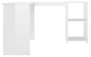 VidaXL fehér magasfényű L-alakú sarok-íróasztal 120 x 140 x 75 cm