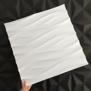MYWALL OCEAN hullámos fehér EPS polisztirol festhető falpanel, modern falburkolat 3d (60x60cm)