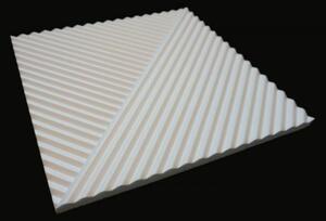 SLOMKI 2 csíkos bordázott fehér festhető polisztirol falpanel (50x50cm)