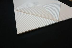 SLOMKI 2 csíkos bordázott fehér festhető polisztirol falpanel (50x50cm)