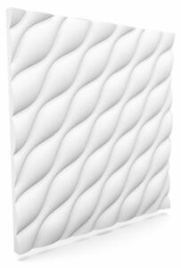 MYWALL DESERT hullámos fehér festhető falpanel, EPS polisztirol burkolat beltérre (60x60cm)
