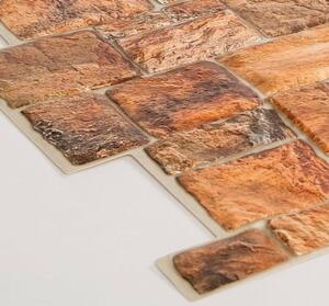 FLEXWALL Natural Stone kő PVC falpanel barna kőmintás 98x49,5 cm falburkolat