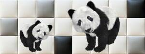 Panda macik nyomtatott műbőr falvédő (200x75 cm)