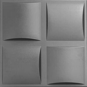 Polistar Pillow fekete modern design polisztirol panel (50x50cm), 3D dekor burkolat