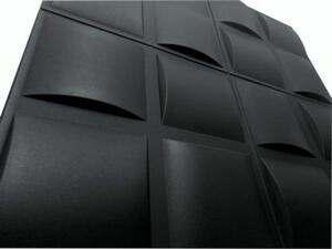 Polistar Pillow fekete modern design polisztirol panel (50x50cm), 3D dekor burkolat