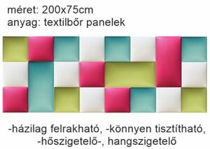 Műbőr falvédő-112 V-32 színes panel faldekoráció (200x75 cm)