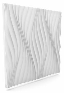MYWALL WIND hullámos beltéri fehér festhető polisztirol 3d falpanel, modern dekoráció falra (60x60cm)