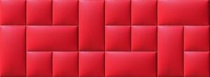 Piros Műbőr falvédő-8 faldekoráció ágy mellé (200x75 cm)