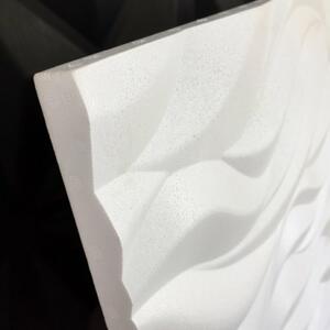 MYWALL FLAMES - Láng mintázatú fehér festhető falpanel, beltéri polisztirol dekorpanel falra (60x60cm)
