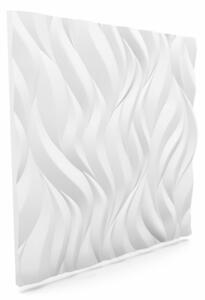 MYWALL FLAMES - Láng mintázatú fehér festhető falpanel, beltéri polisztirol dekorpanel falra (60x60cm)