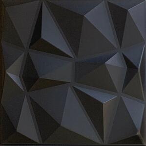 Polistar Diament modern fekete polisztirol panel, gyémánt mintás beltéri falipanel (50x50cm)