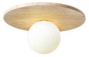 Bézs kő mennyezeti lámpa üveg búrával ø 12 cm Hilde – Opviq lights