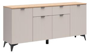 Komód Ruvmeli 111, Laminált forgácslap, 82x180x41cm, Kasmír, Artisan tölgy