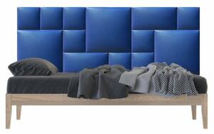 Műbőr falvédő-65 faldekoráció, falvédő ágy mellé (200x75 cm), kék színű
