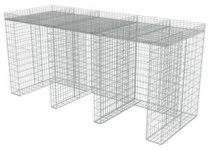 VidaXL horganyzott acél gabion fal szemeteskukákhoz 270 x 100 x 130 cm