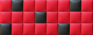 Műbőr falvédő-10 piros fekete falpanelek faldekoráció (200x75 cm)