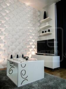 Loft-3D Dekor-16 beltéri festhető gipsz 3d dekor falpanel fehér gömbök