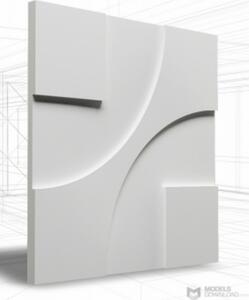 Loft-3D Dekor-5 beltéri festhető gipsz 3d dekor falpanel fehér