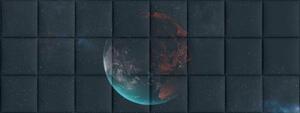 Űrben bolygó sci fi falpanel nyomtatott műbőr falvédő (200x75 cm)