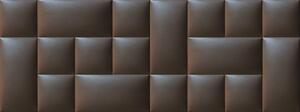 Műbőr falvédő-13 egyszínű panel faldekoráció (200x75 cm) sötétbarna falipanelekből