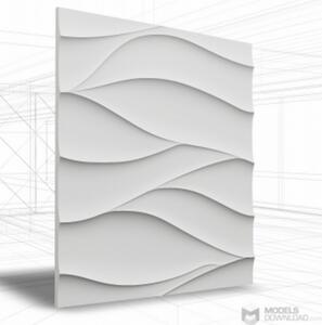 Loft-3D Dekor-21 beltéri festhető gipsz 3d dekor falpanel fehér hullám csík