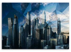 Gario Vászonkép Geometrikus város - kék Méret: 60 x 40 cm