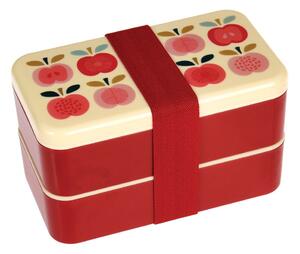 Uzsonnás doboz 2 db-os-evőeszközzel Vintage Apple – Rex London