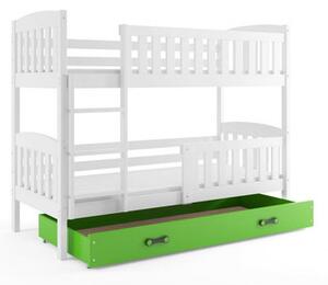 Gyerek emeletes ágy KUBUS tárolóhellyel 80x190 cm - fehér Szürke