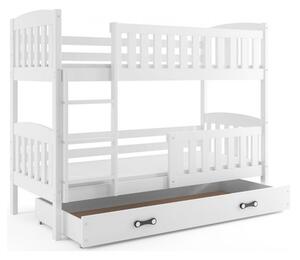 Gyerek emeletes ágy KUBUS tárolóhellyel 80x190 cm - fehér Fehér