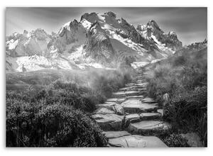 Gario Vászonkép Koút a csúcsra - fekete-fehér Méret: 60 x 40 cm