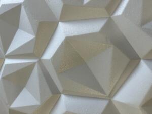 MYWALL HEX modern mintás fehér festhető polisztirol falpanel, 3d modern dekoráció (60x60cm)